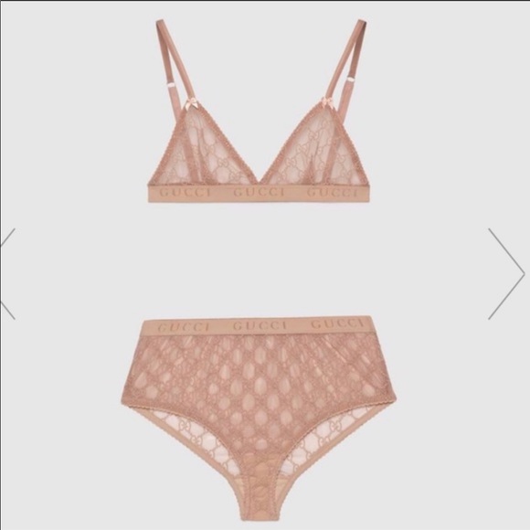 Gucci Other - ❄️🍀NWT Gucci -Nude Logo Lace Bra & Underwear -XL